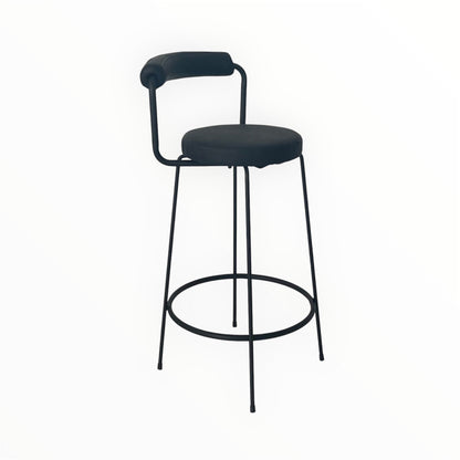 Interior Ave - Calipo Black Leather Kitchen Bar Stool - Set of 2 - TRENDZ