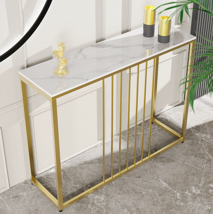 Interior Ave - Stone Marble Console - Marble & Gold - TRENDZ