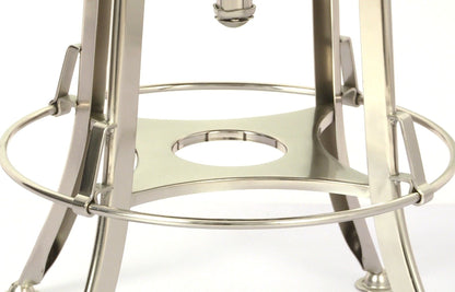 Industrial Wooden Height Adjustable Swivel Bar Stool - Nickel Black - TRENDZ