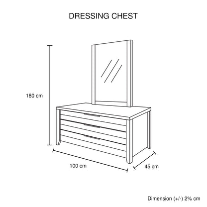 4 Pieces Bedroom Suite Natural Wood Like MDF Structure King Size Oak Colour Bed, Bedside Table & Dresser - TRENDZ