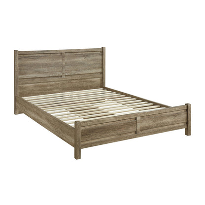 4 Pieces Bedroom Suite Natural Wood Like MDF Structure Queen Size Oak Colour Bed, Bedside Table & Dresser - TRENDZ