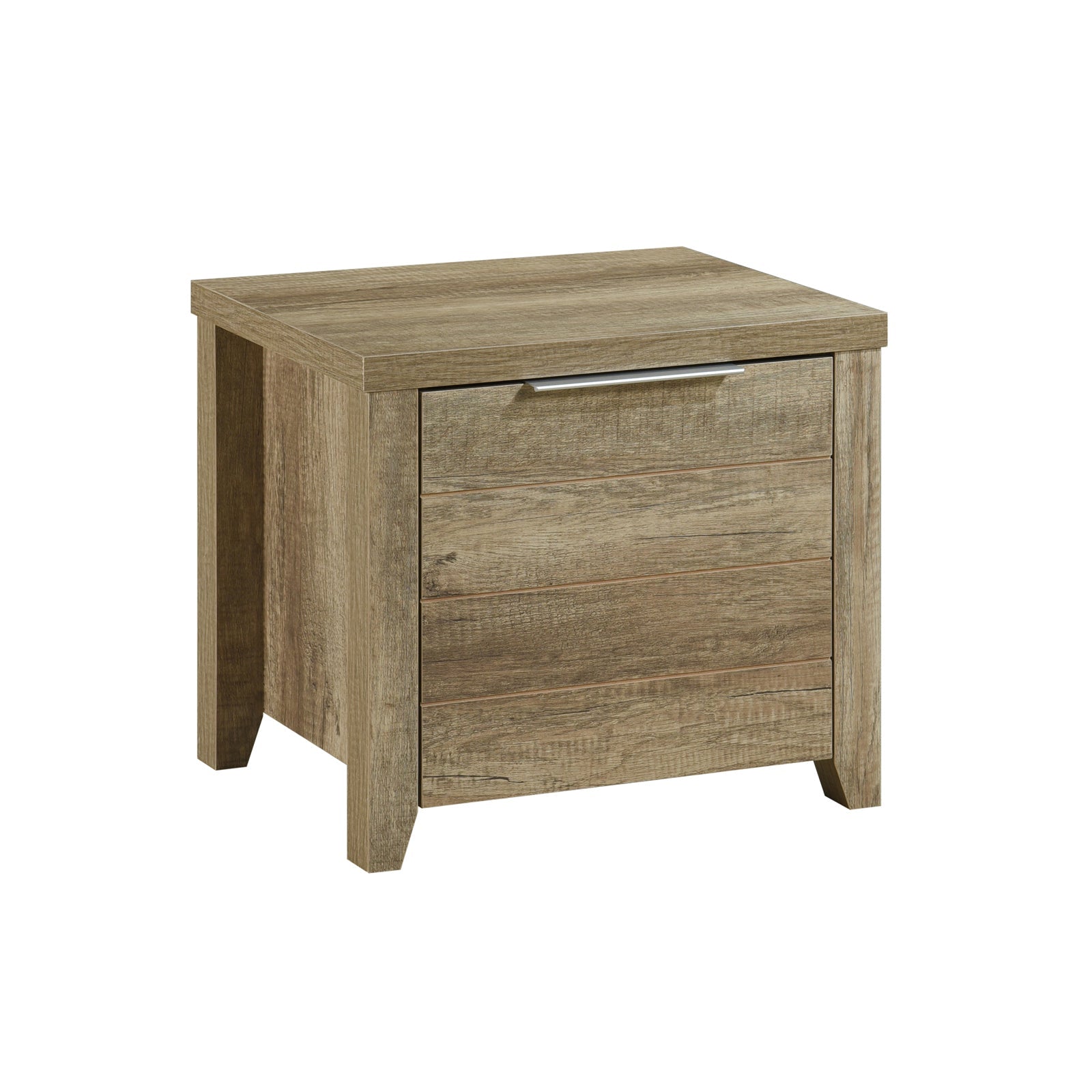 4 Pieces Bedroom Suite Natural Wood Like MDF Structure Queen Size Oak Colour Bed, Bedside Table & Dresser - TRENDZ
