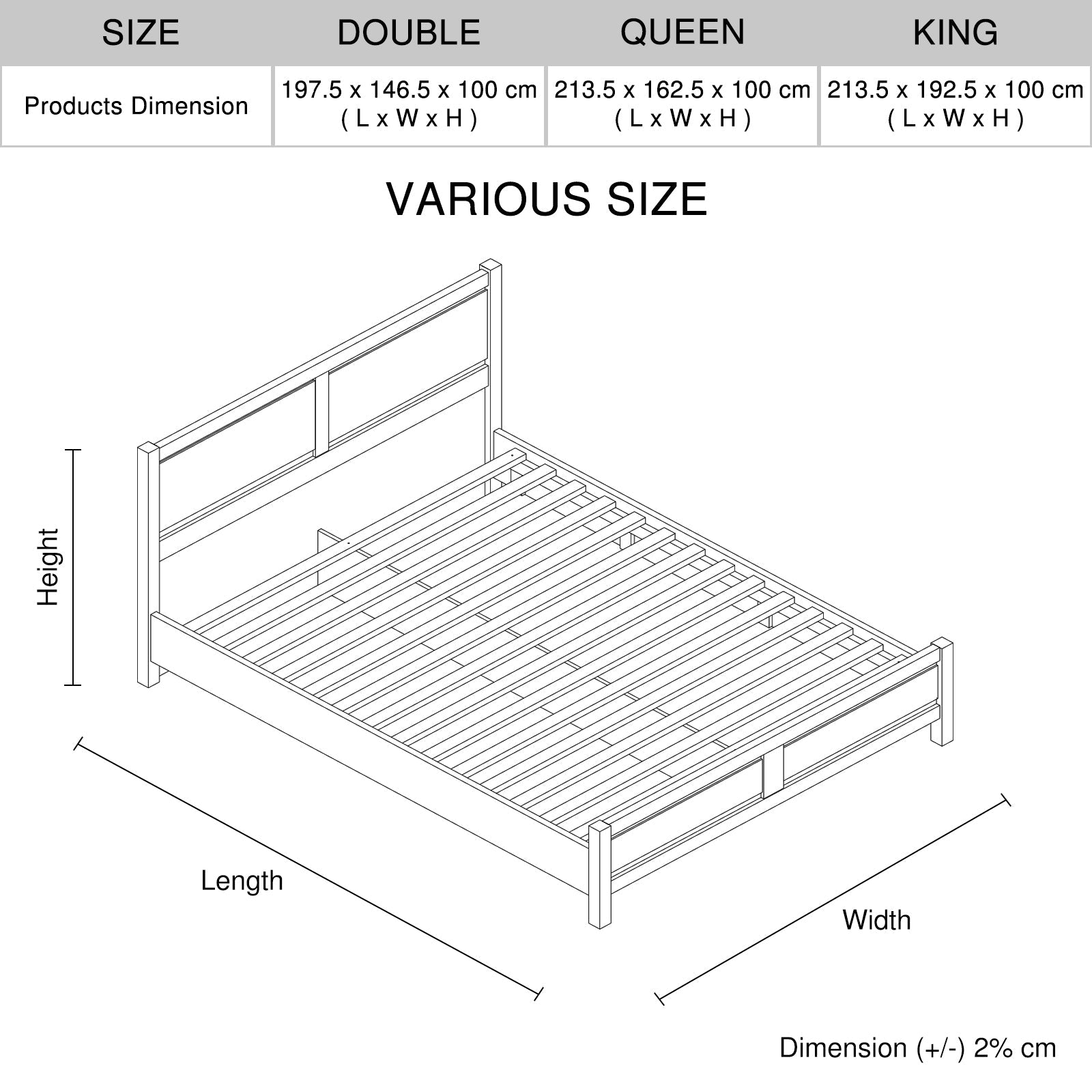 4 Pieces Bedroom Suite Natural Wood Like MDF Structure Queen Size Oak Colour Bed, Bedside Table & Dresser - TRENDZ