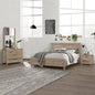 4 Pieces Bedroom Suite Natural Wood Like MDF Structure King Size Oak Colour Bed, Bedside Table & Tallboy - TRENDZ