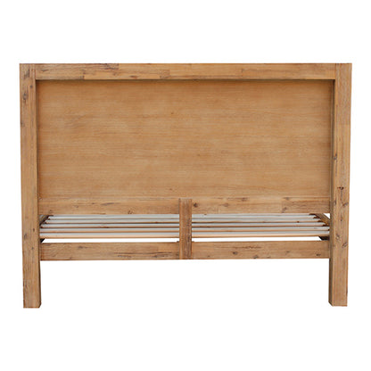 Bed Frame King Size in Solid Wood Veneered Acacia Bedroom Timber Slat in Oak - TRENDZ