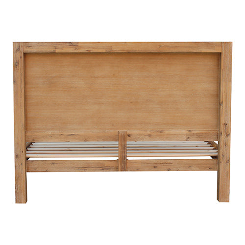 Bed Frame Single Size in Solid Wood Veneered Acacia Bedroom Timber Slat in Oak - TRENDZ