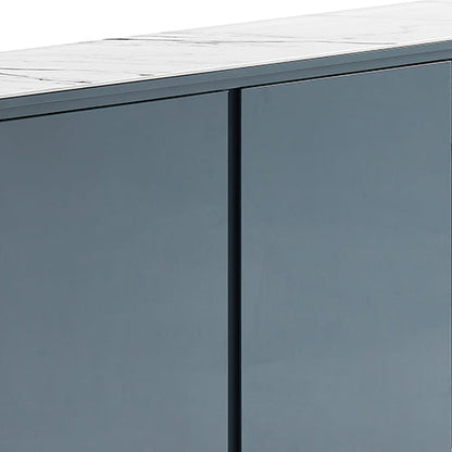 Buffet MDF Glossy Surface Ceramic Top Dark Blue Storage Cabinet - TRENDZ