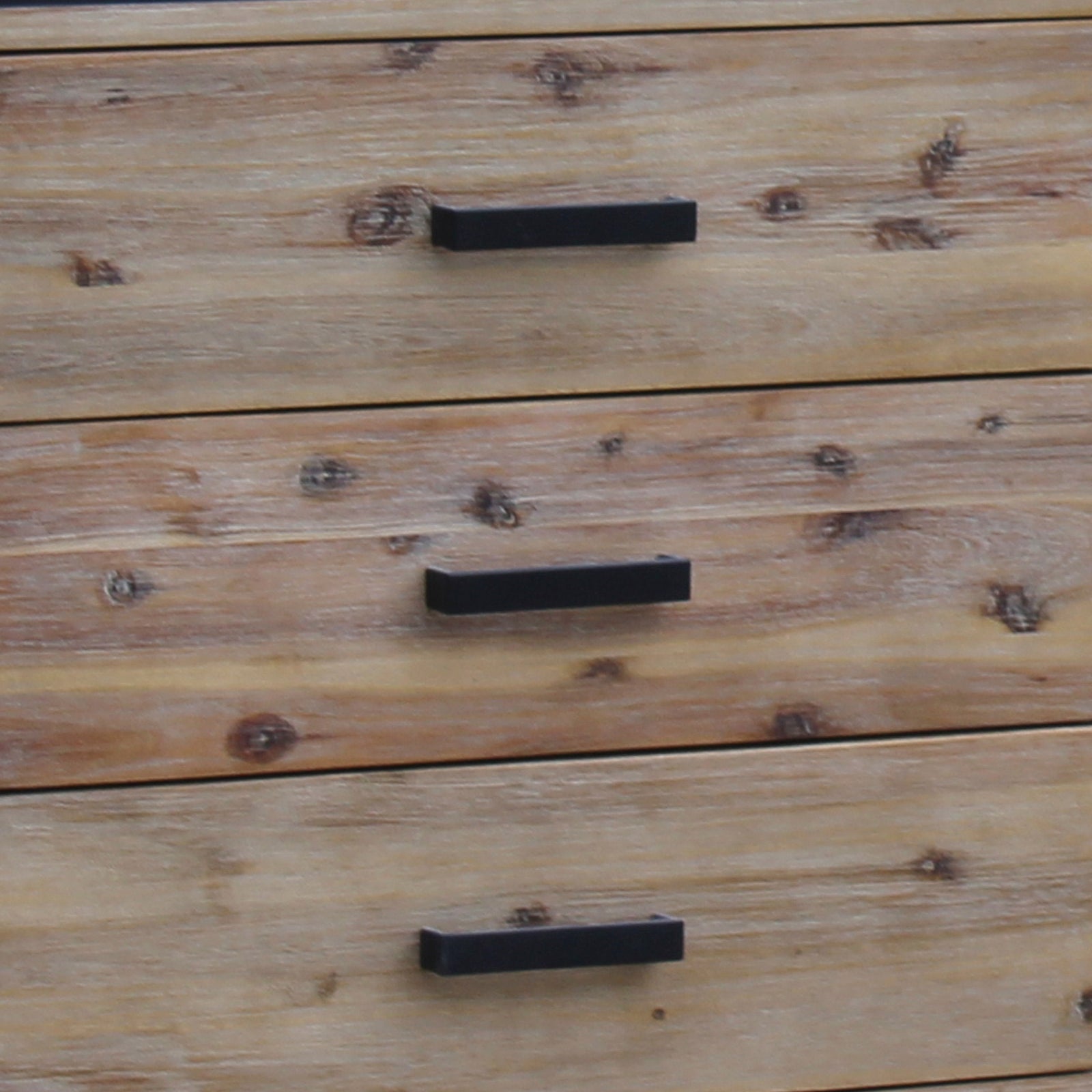 Dresser with 6 Storage Drawers in Solid Acacia With Mirror in Silver Brush Colour - TRENDZ