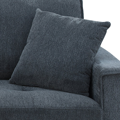 2+3 Seater Sofa Set Polyester Charcoal Fabric Multilayer Two Pillows Individual Pocket Spring - TRENDZ