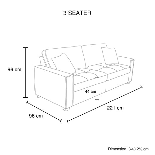 2+3 Seater Sofa Set Polyester Charcoal Fabric Multilayer Two Pillows Individual Pocket Spring - TRENDZ