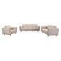 3+2+1 Seater Sofa Beige Fabric Lounge Set for Living Room Couch with Wooden Frame - TRENDZ