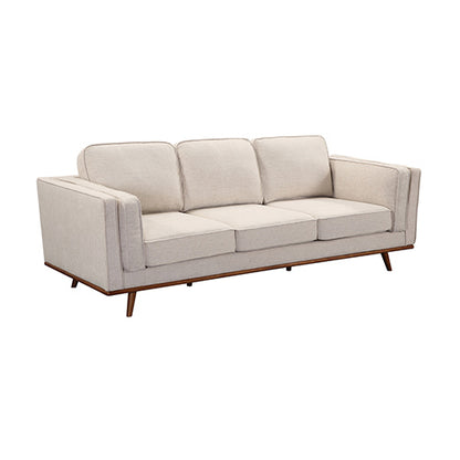3+2+1 Seater Sofa Beige Fabric Lounge Set for Living Room Couch with Wooden Frame - TRENDZ