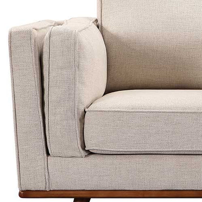 3+2+1 Seater Sofa Beige Fabric Lounge Set for Living Room Couch with Wooden Frame - TRENDZ