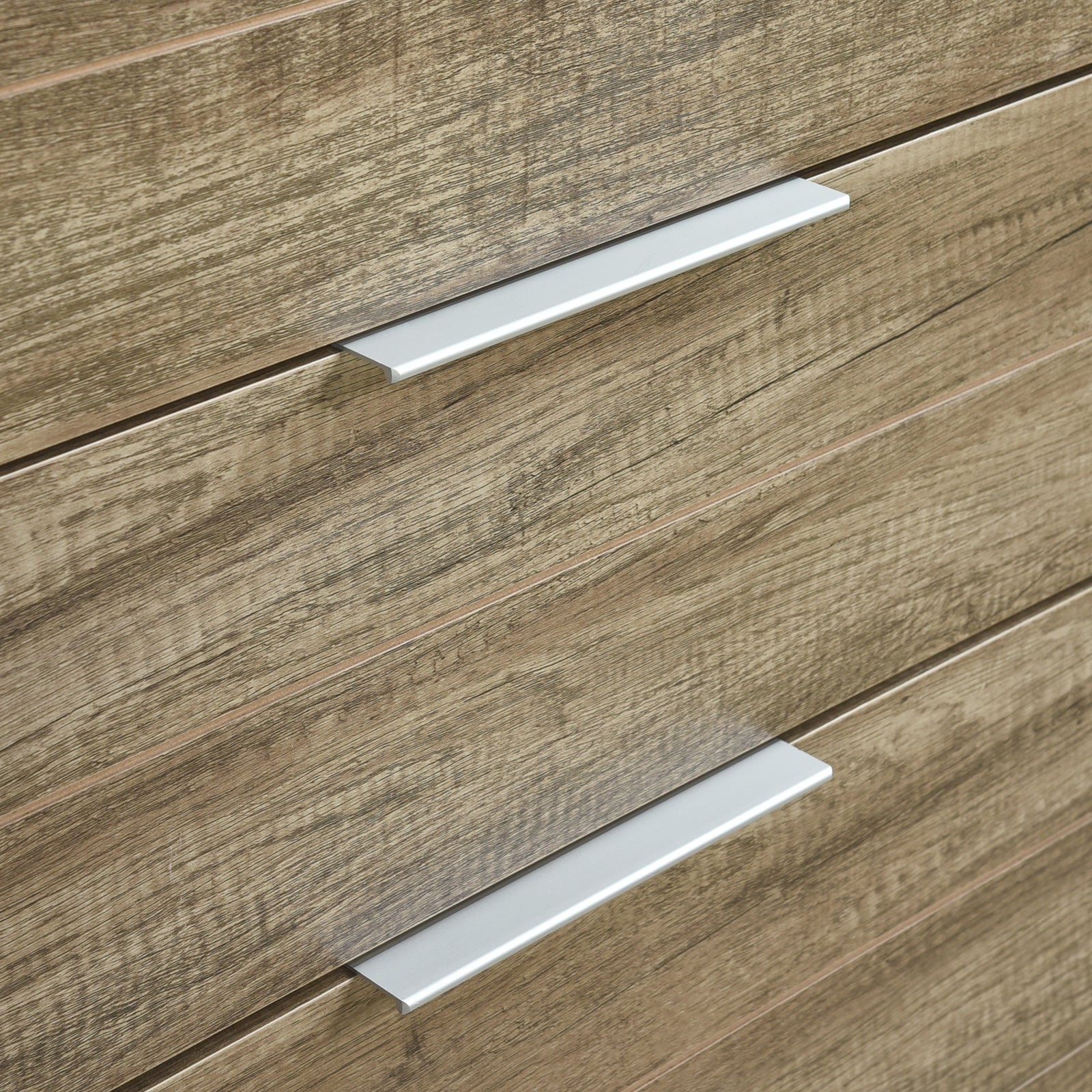 Tallboy with 5 Storage Drawers Natural Wood like MDF in Oak Colour - TRENDZ