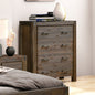 Tallboy with 4 Storage Drawers Solid Wooden Assembled in Chocolate Colour - TRENDZ
