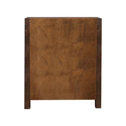 Tallboy with 4 Storage Drawers Solid Wooden Assembled in Chocolate Colour - TRENDZ