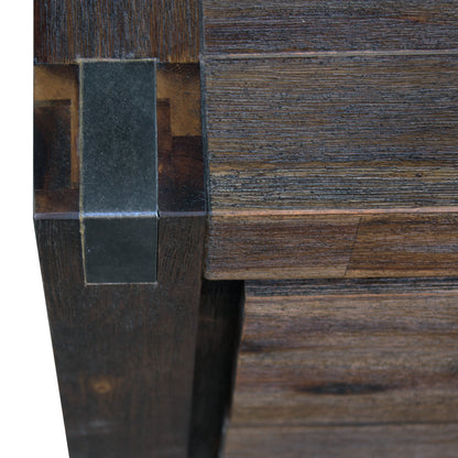 Tallboy with 4 Storage Drawers Solid Wooden Assembled in Chocolate Colour - TRENDZ