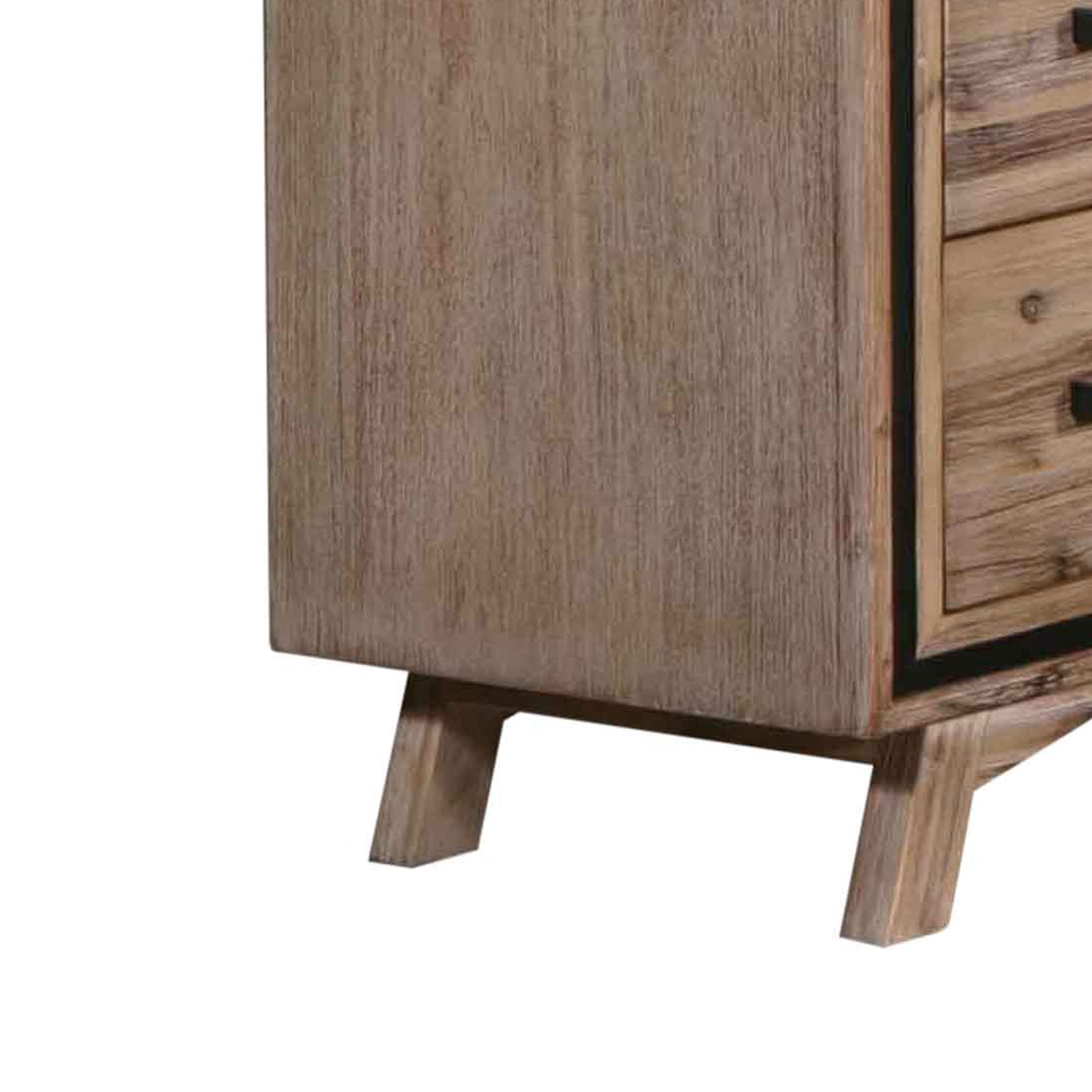 Tallboy with 5 Storage Drawers Solid Acacia Wooden Frame in Silver Brush Colour - TRENDZ