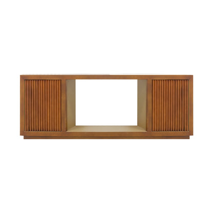 TV Cabinet MDF Brown Colour Two Sideboards Open Space