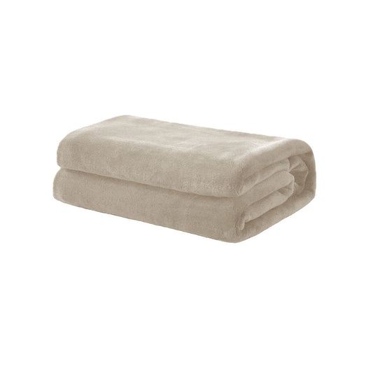 Soft Coral Fleece Throw Rug/Blanket Sand - TRENDZ