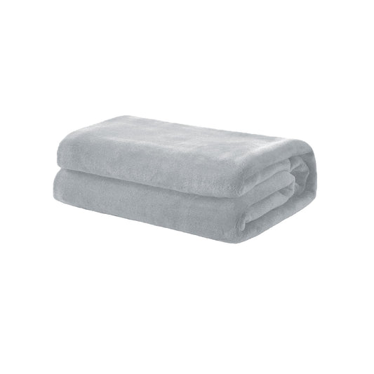 Soft Coral Fleece Throw Rug/Blanket Silver - TRENDZ