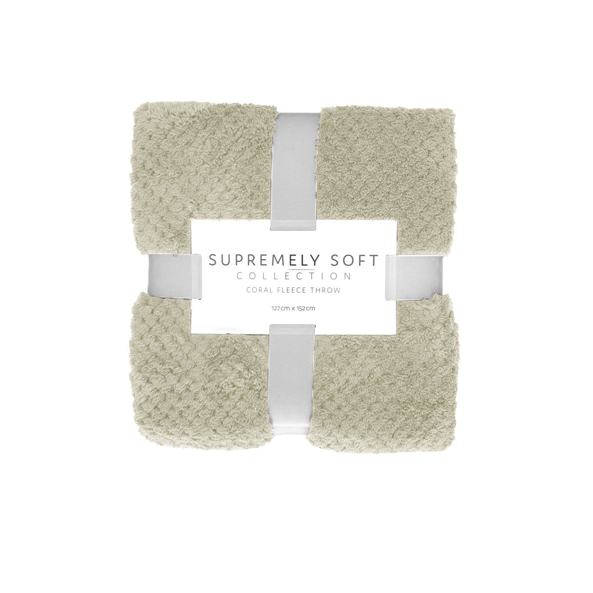 Soft Diamond Fleece Throw Rug Natural - TRENDZ