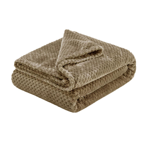 Soft Diamond Fleece Throw Rug/Blanket Latte - TRENDZ
