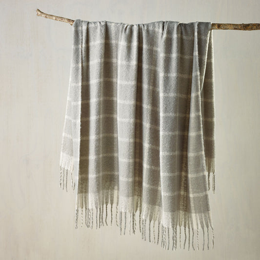 Bianca Maldon Faux Mohair Large Throw Rug 150 x 220 cm Silver - TRENDZ