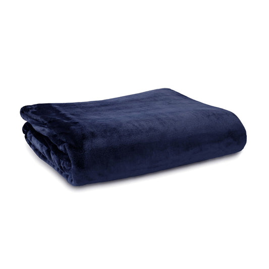Ardor Lucia Luxury Push Blanket Navy Super King - TRENDZ