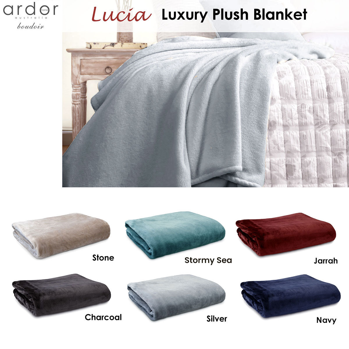 Ardor Lucia Luxury Push Blanket Stone Super King - TRENDZ