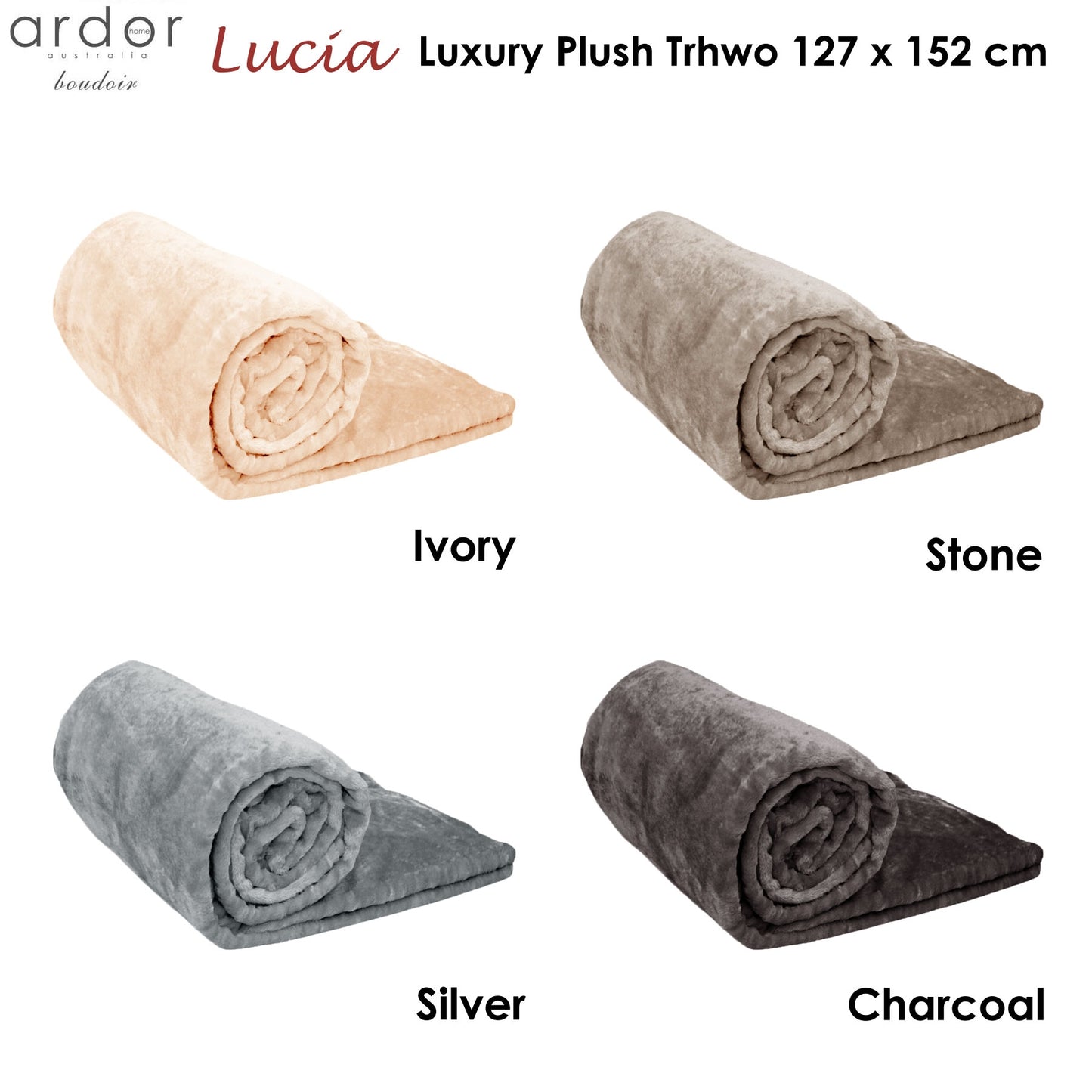 Ardor Lucia Luxury Push Throw Charcoal - TRENDZ