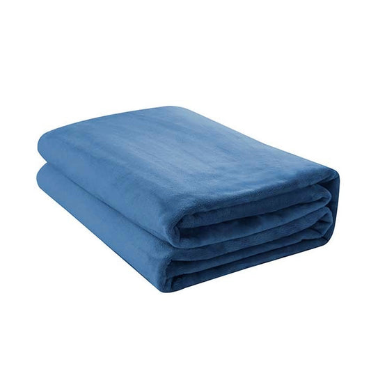 Jason 400GSM Super Soft Micro Fleece Blanket Denim Queen - TRENDZ