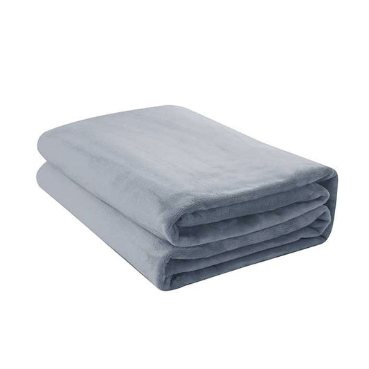 Jason 400GSM Super Soft Micro Fleece Blanket Silver Queen - TRENDZ