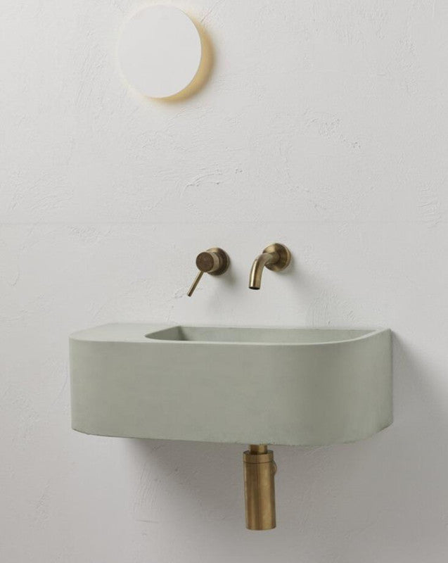 New Concrete Cement Wash Basin Counter Top Matte Mint Green terrazzo finish Wall Hung Basin - TRENDZ