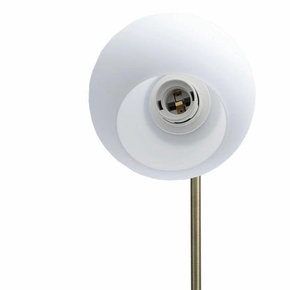 Helium Floor Lamp – Gold Finish with Marble Base & Glass Globe Shade