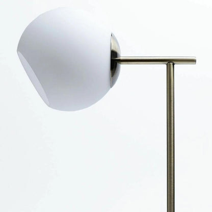 Helium Floor Lamp – Gold Finish with Marble Base & Glass Globe Shade
