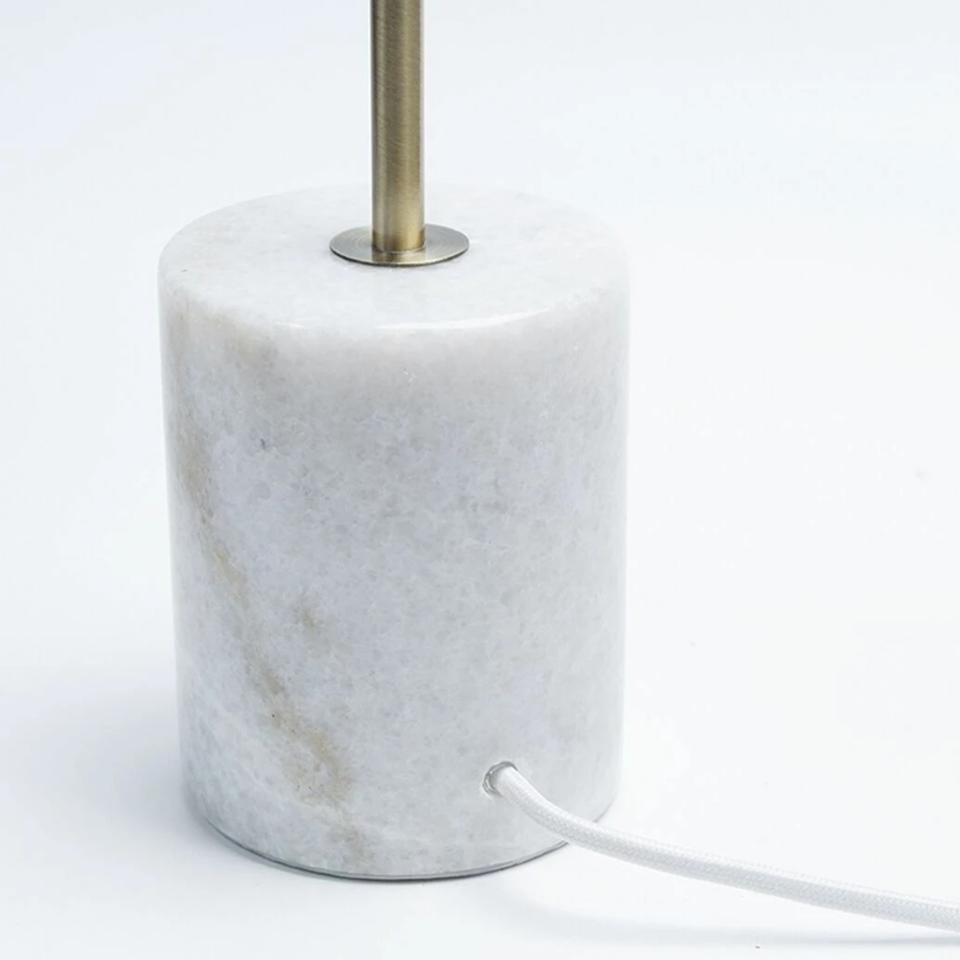 Helium Floor Lamp – Gold Finish with Marble Base & Glass Globe Shade
