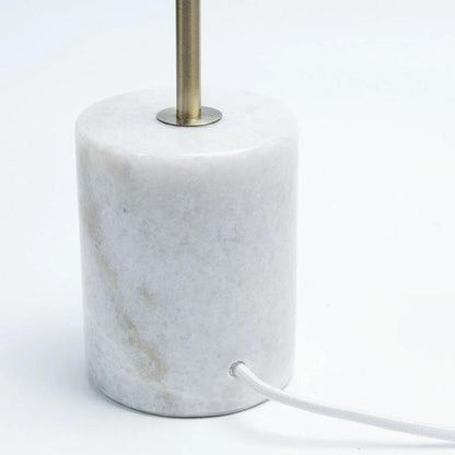 Helium Floor Lamp – Gold Finish with Marble Base & Glass Globe Shade