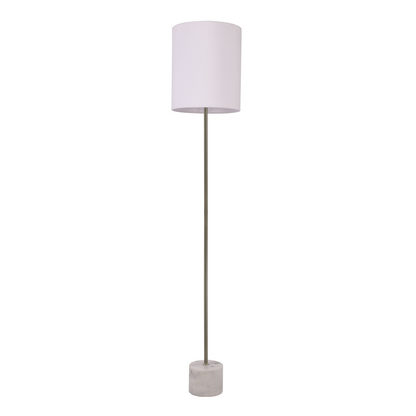 Wigwam Floor Lamp – Antique Brass with White Velvet Shade