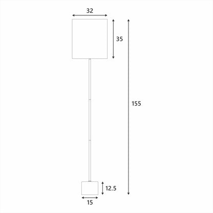 Wigwam Floor Lamp – Antique Brass with White Velvet Shade