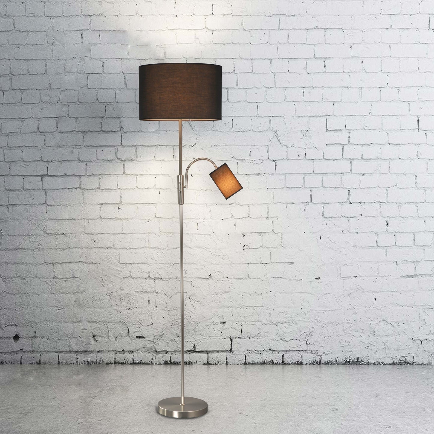 Cylinya Mother & Child Floor Lamp – Matte Black Twin-Light Combo
