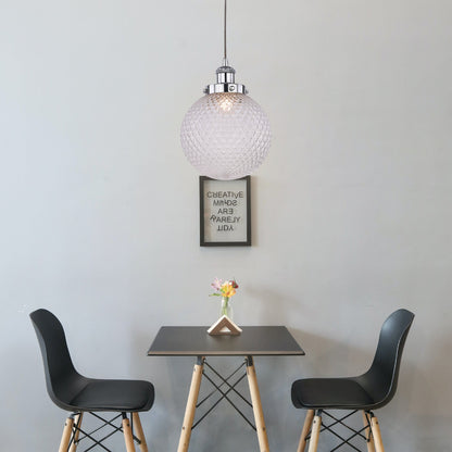 Casablance Pendant Light – Large 300mm Sphere, Chrome + Clear Glass