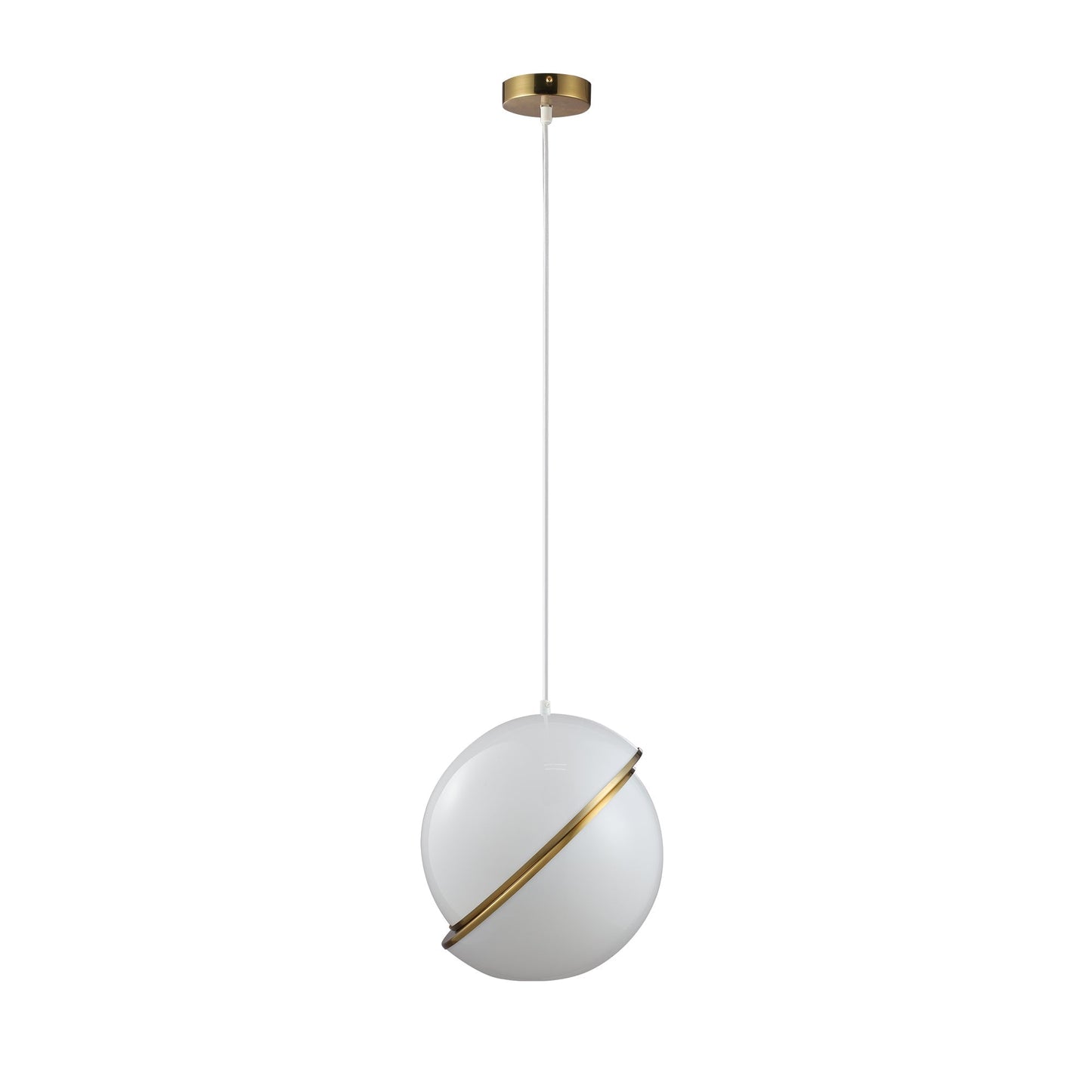 Padgett Pendant Light – Small 200mm White & Gold Orb (LL002PL124S)