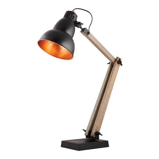 Faroe Scandi Modern Natural Wooden Table Lamp Rustic Retro Designer Light - TRENDZ