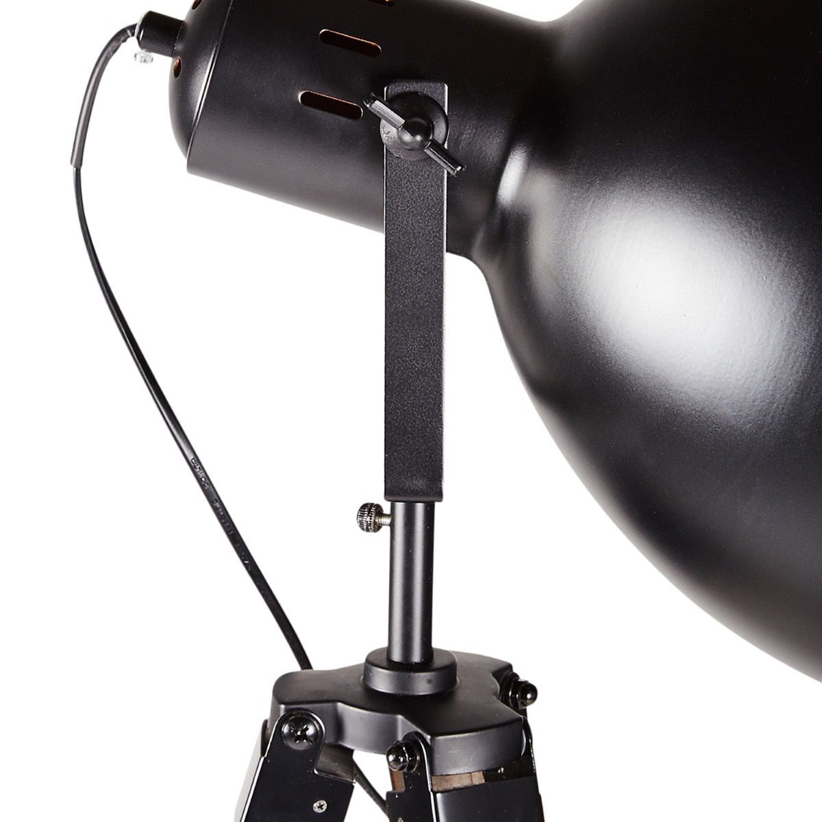 Havana Retro Large Tripod Floor Lamp Industrial Modern Adjustable Wood Frame Light - TRENDZ