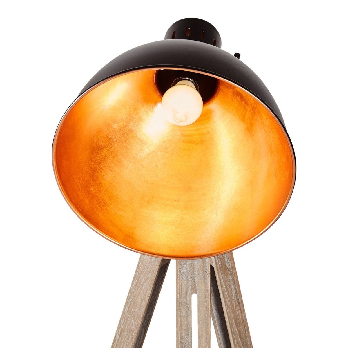 Havana Retro Large Tripod Floor Lamp Industrial Modern Adjustable Wood Frame Light - TRENDZ