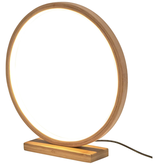 Bamboo Single Ring LED Lamp Light Modern Scandi Minimalistic - Natural - TRENDZ