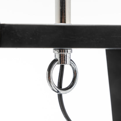 Marcie Rubberwood Floor Lamp with Multi Shelf Storage – Black Finish