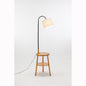 Naples Tripod Floor Lamp with USB & Shelf Storage – Natural Wood & Linen Shade