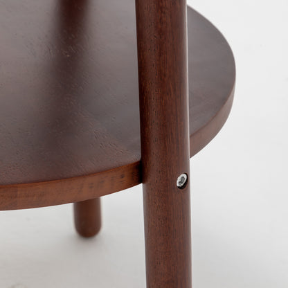 Naples Tripod Floor Lamp – Rubberwood Base with USB & Shelf Storage
